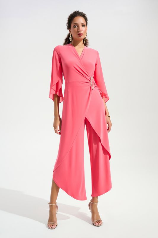 RJ2510 CORAL WRAP JUMPSUIT
