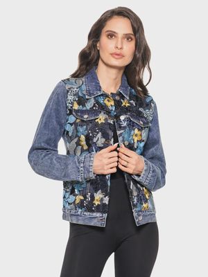 FA2510 FLORAL DENIM JACKET