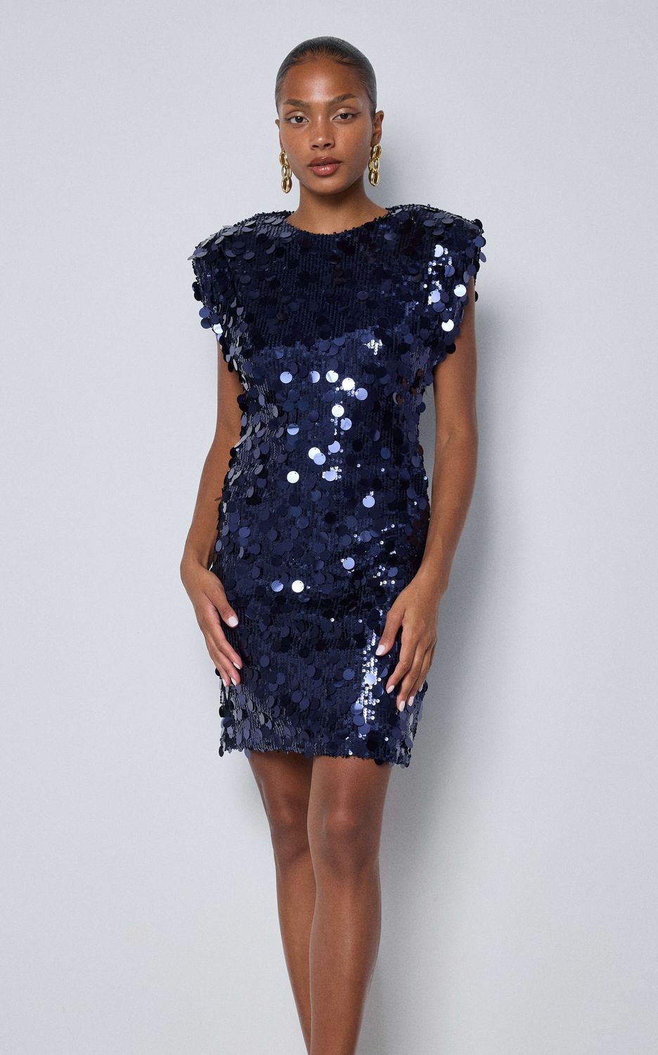 NB2511 PAILLETTES NAVY DRESS