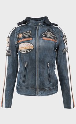 FA2511 LADIES BIKER JACKET - BLUE