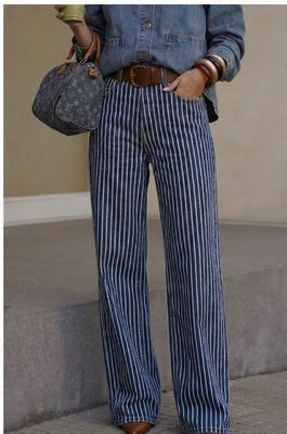 ED2601 STRIPED DENIM PANTS