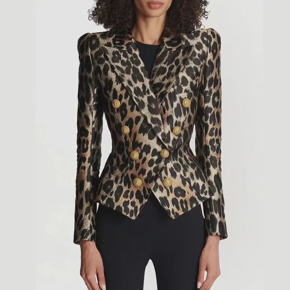 FA2601 LEOPARD BLAZER
