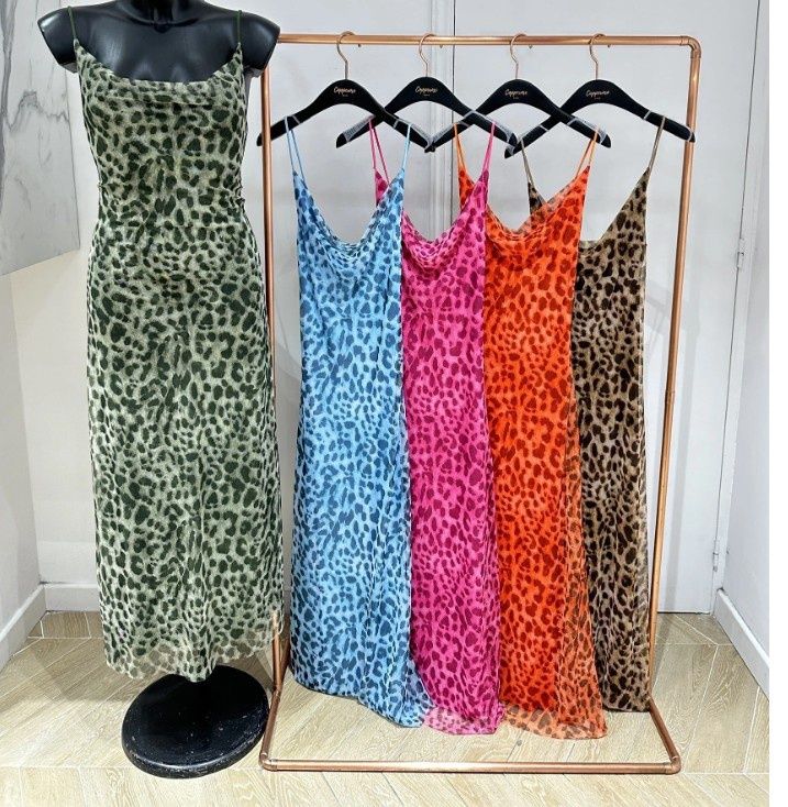 ED2602 BLUE LEOPARD DRESS