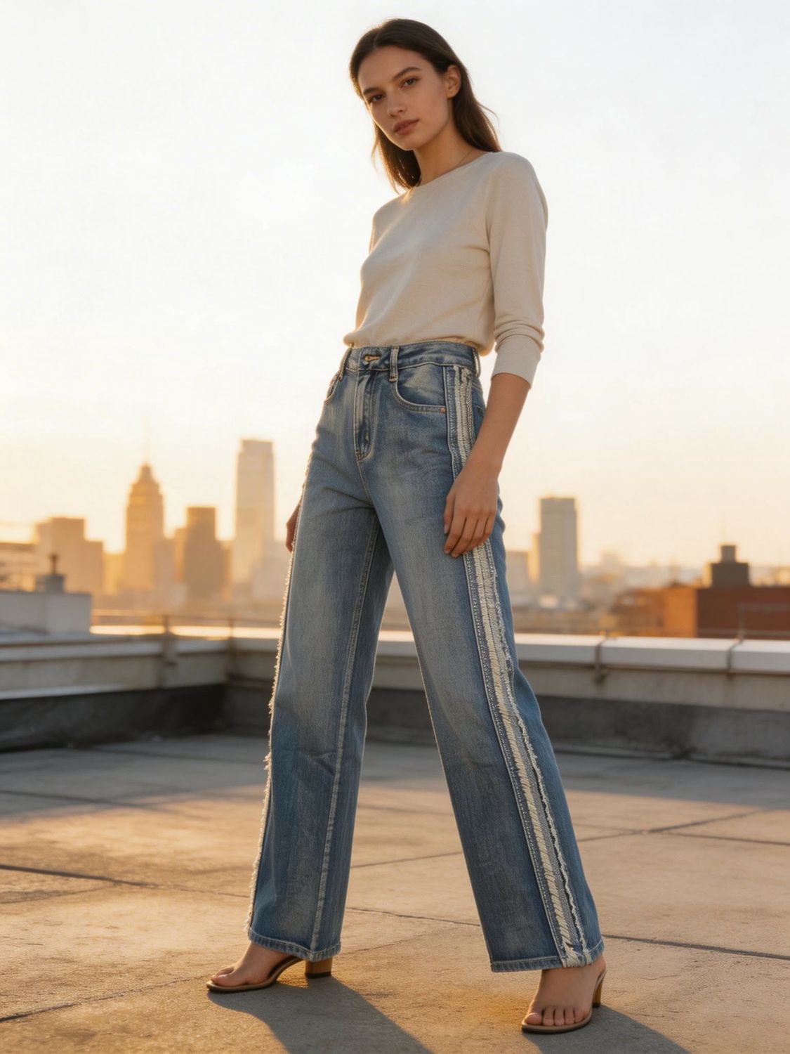 AZ2603 PREMIUM DENIM WITH SIDE RHINESTONES