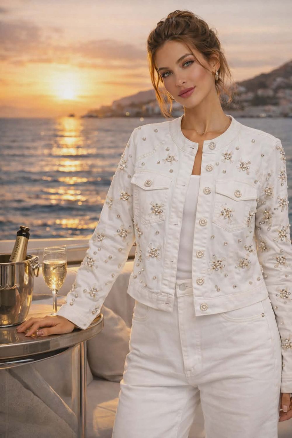 AZ2603 CELESTIAL DENIM JACKET WHITE AZ2603 CELESTIAL DENIM JACKET WHITE