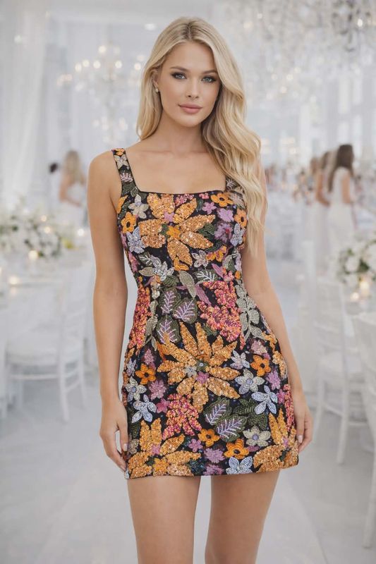 FA2603 EMBELISHED GARDEN DRESS
