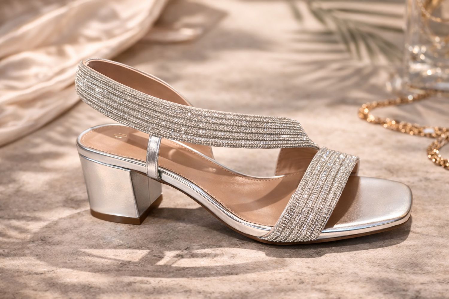 EX2603 CRYSTAL SILVER SANDAL