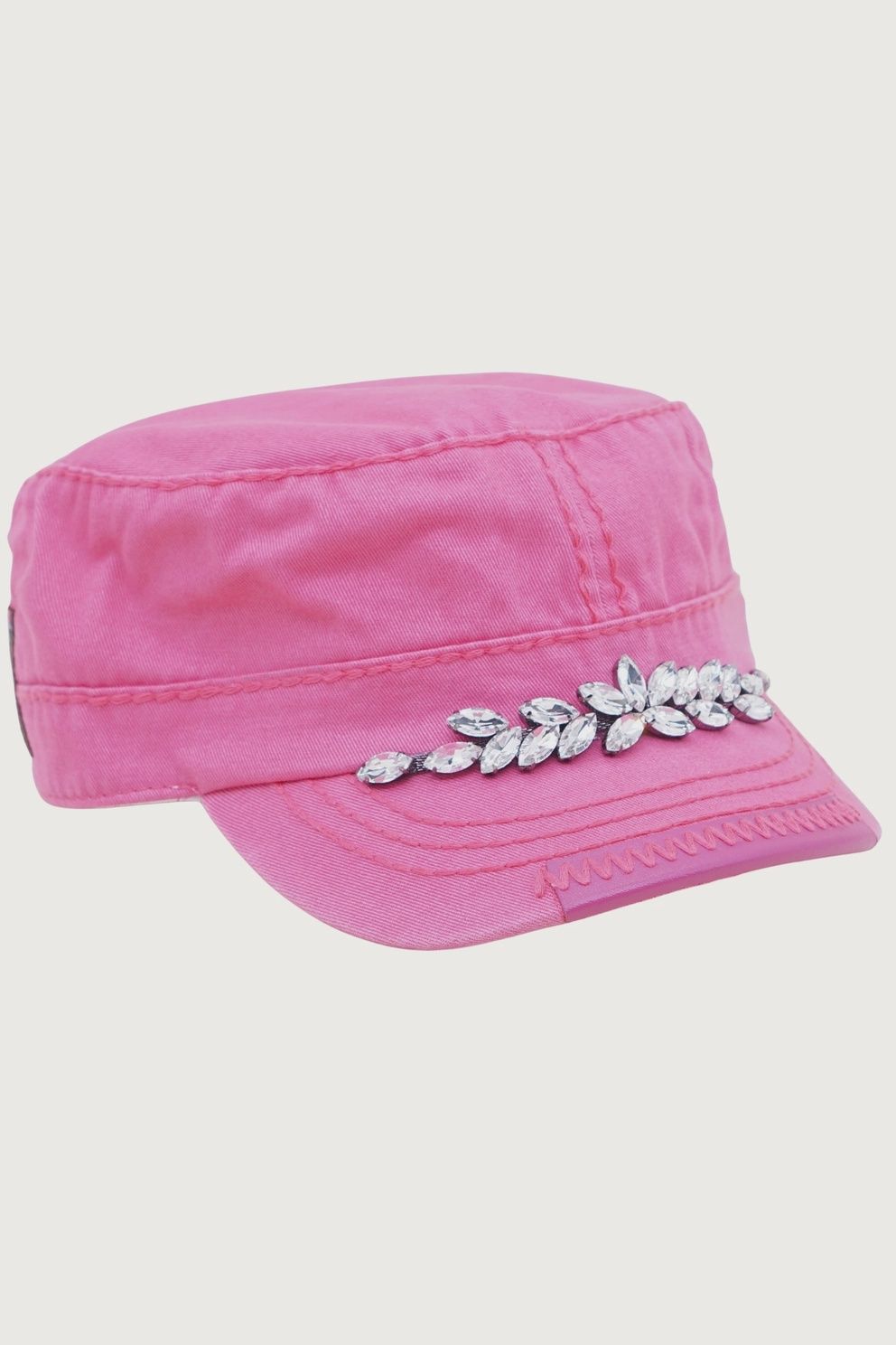 FA2604 BEJEWELED CADET HAT, COLOR: PINK