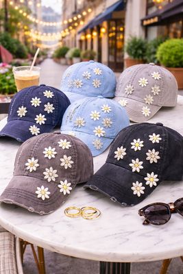 FA2604 DAISY CRYSTAL BASABALL HAT