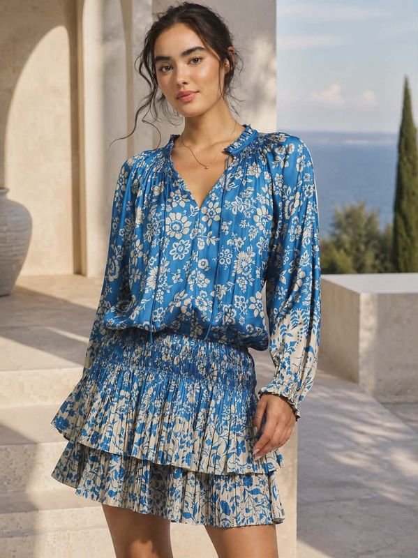 FA2604 TIERED SILKY DRESS