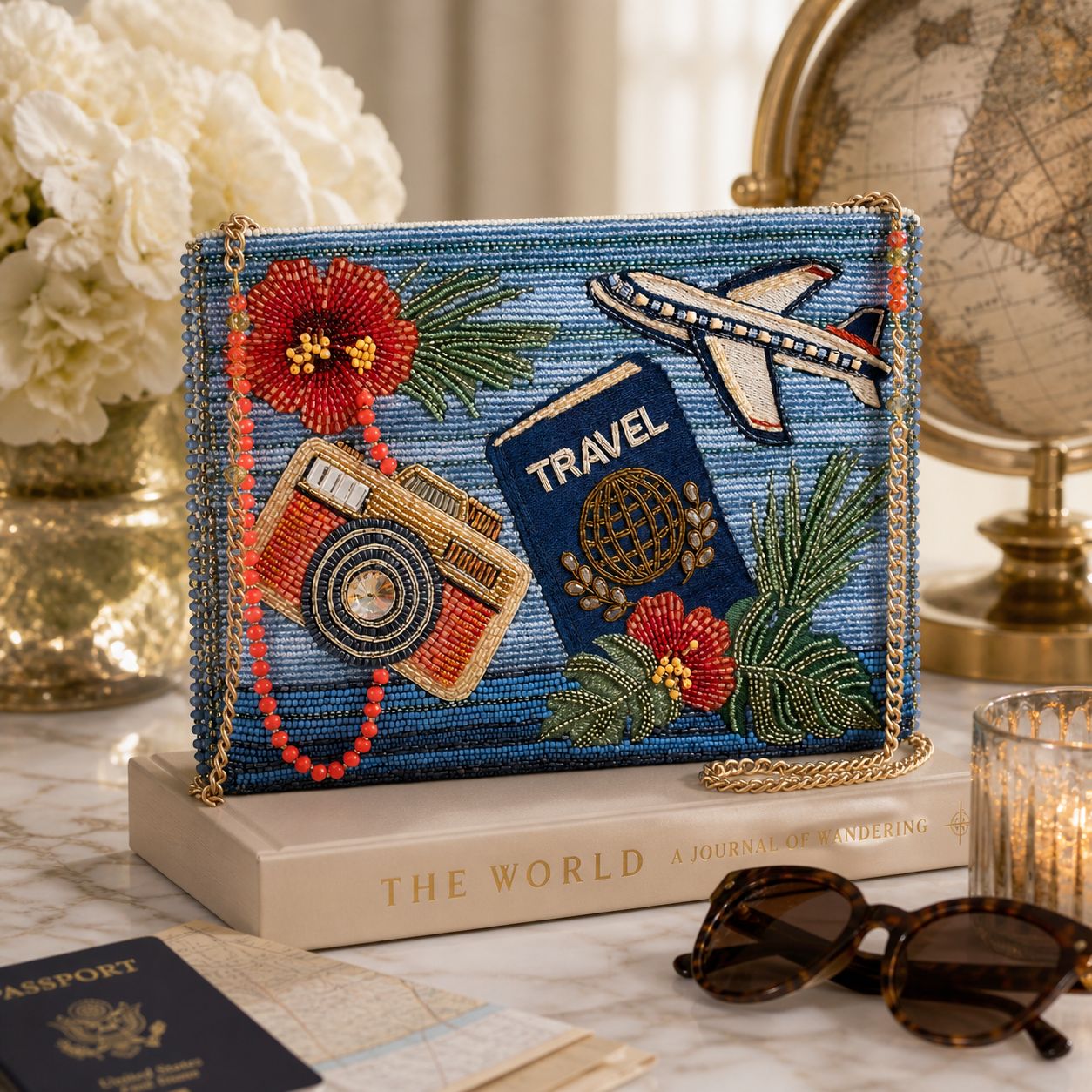 MF2605  MARY FRANCES TRAVEL BEADED CLUTCH