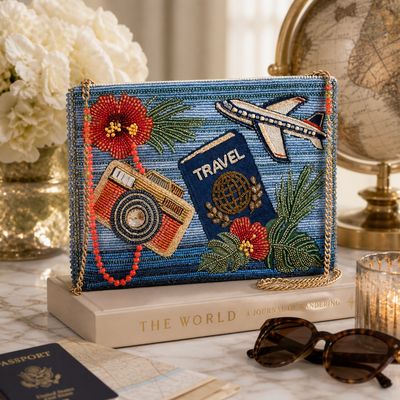 MF2605  MARY FRANCES TRAVEL BEADED CLUTCH