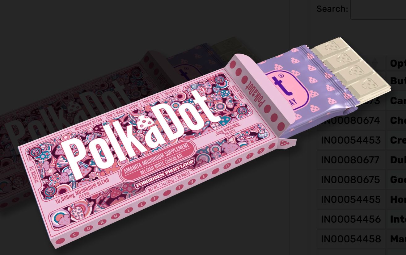 Polkadot Mushroom Chocolate Bar 10000mg