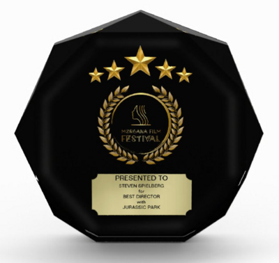 Black Acrylic octagon award with TAG