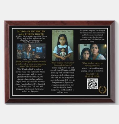 Wall plaque with Interview, wooden frame.