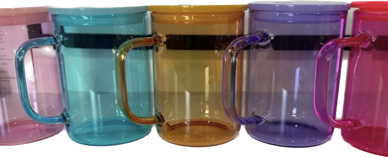 Glass Coffee Cup 15oz with lid