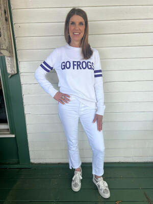 Rose Go Frogs TCU Sweater