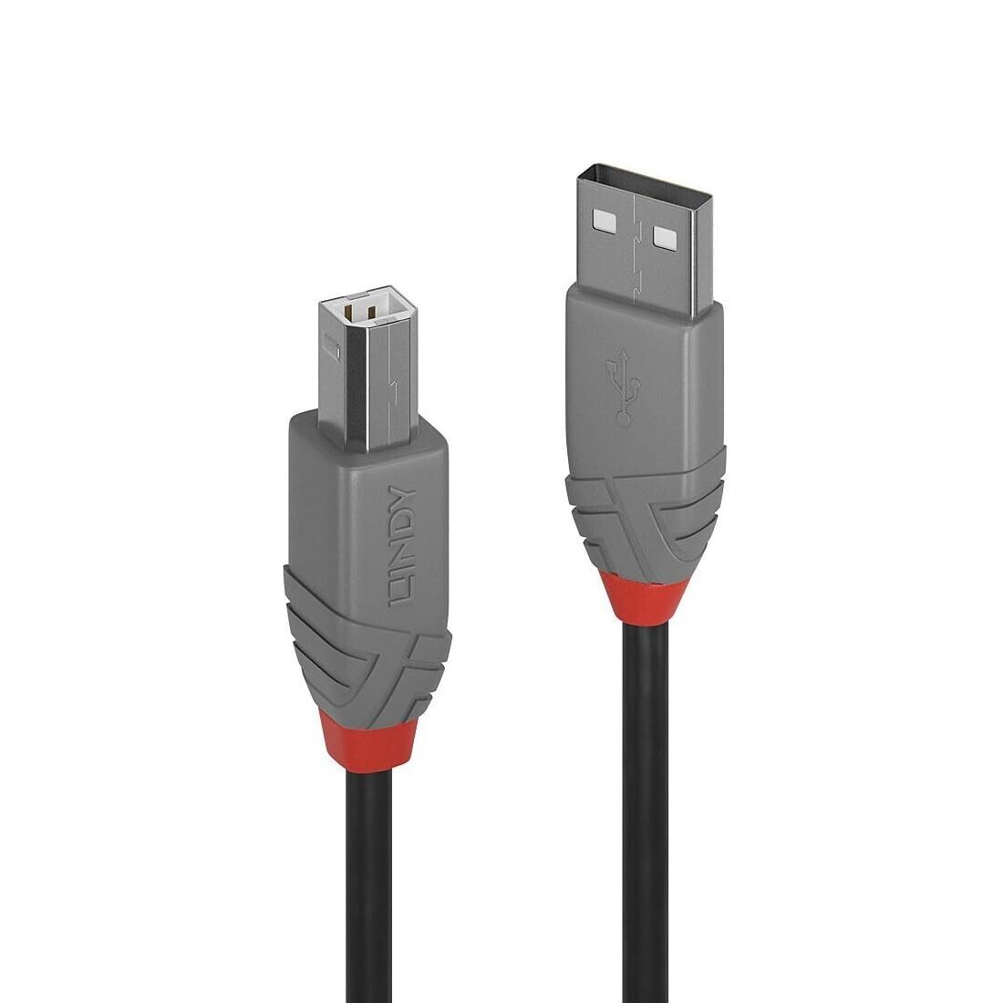 Lindy 5m USB2 A-B Cable Grey - High quality USB Type A to B