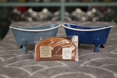 Handmade White Indian Sandalwood fine tooth comb