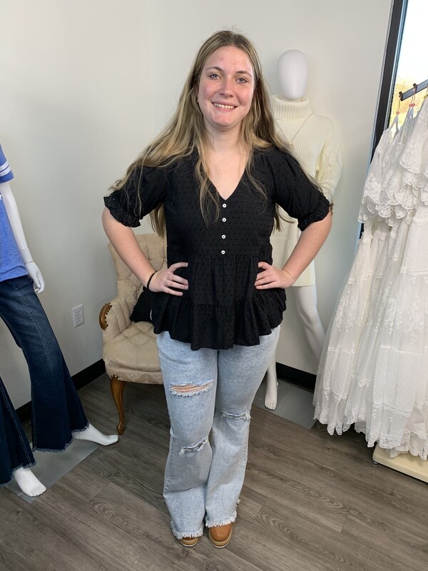 Black Peplum Top