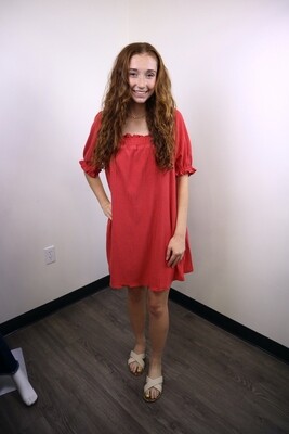 Red Linen Dress