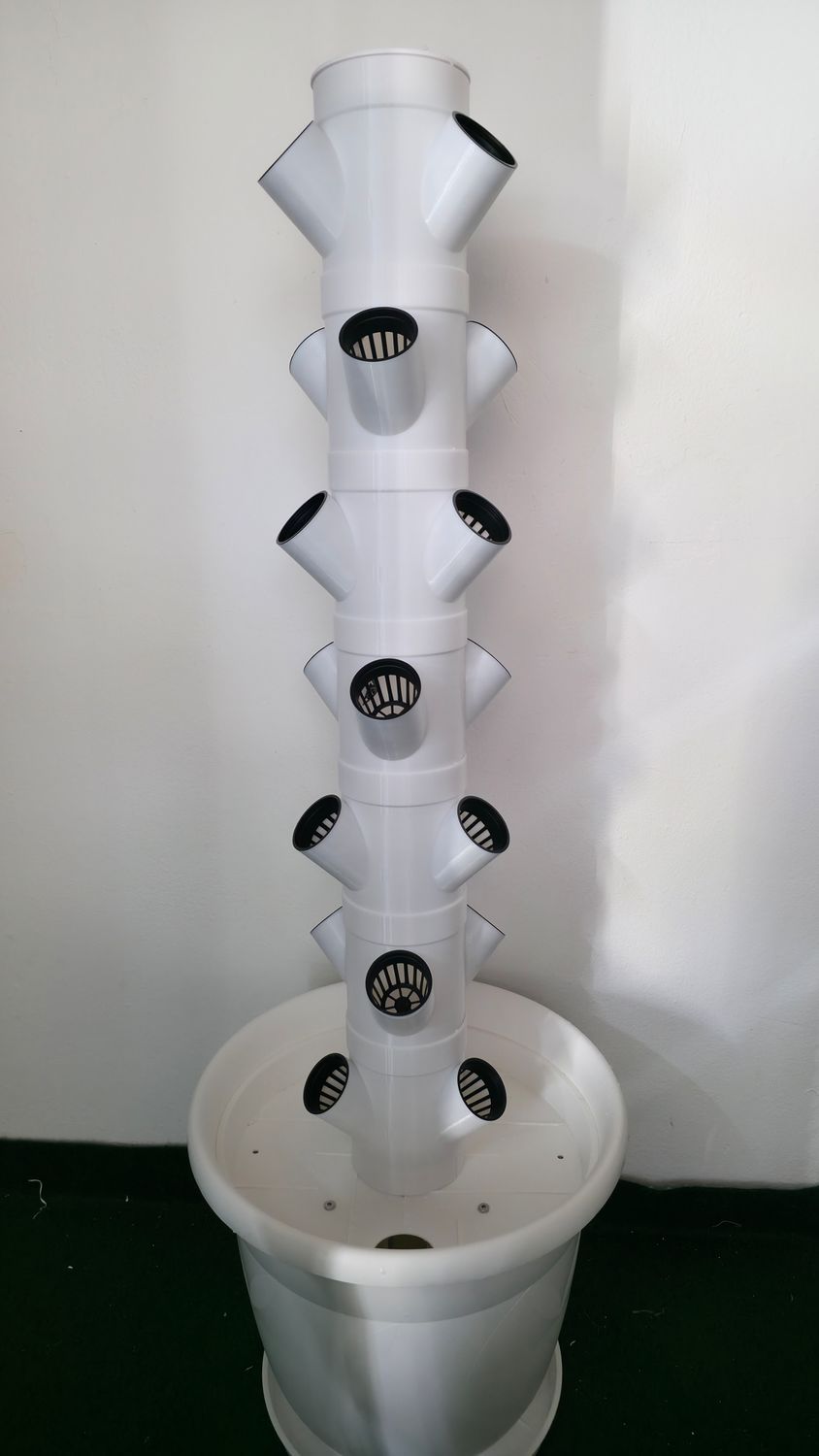 HydroFlexTower 10+ | Für drinnen & draußen 🌿 1,55 m hoher Pflanzturm mit 30 Pflanzstationen – erweiterbar +6 Stationen! ⌀ 47 cm Behälter . 🛠️ Lieferzeit: ca. 1 Monat