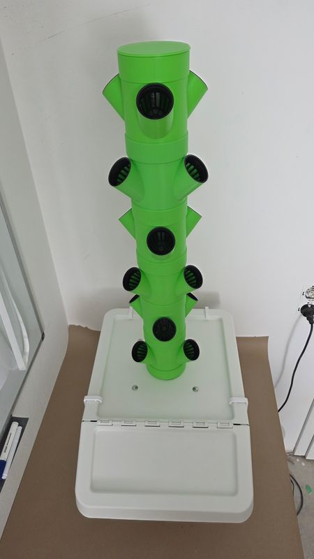 HydroFlexTower 6+ | Für drinnen & draußen 🌿 1,10 m hoher Pflanzturm mit 18 Pflanzstationen – erweiterbar +21 Stationen! 37 Liter Behälter mit Klappe . 🛠️