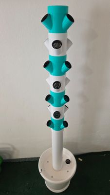 3D-HydroBalkonien | Runder ⌀ 40 cm Behälter! Für Balkone mit 1m Brüstung: Höhe ca. 1,70m | Pflanzturm mit 21 Pflanzstationen
