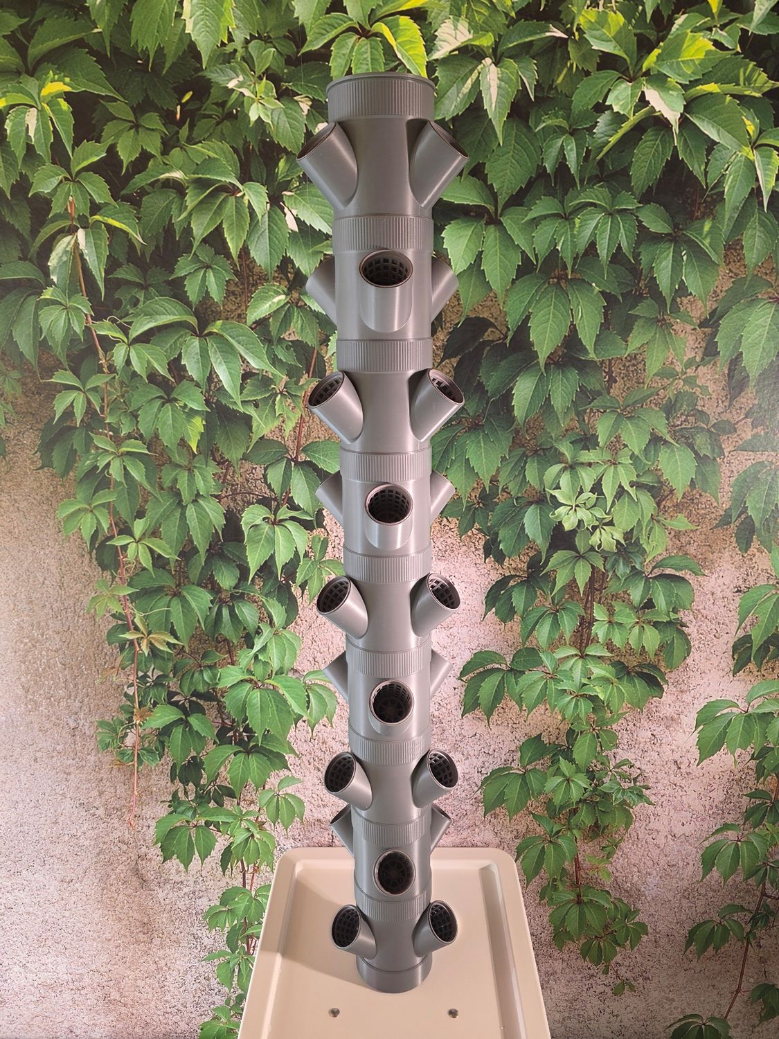 HydroFlex Tower 9+ | 60 Liter IKEA-Tank, beige, eckig