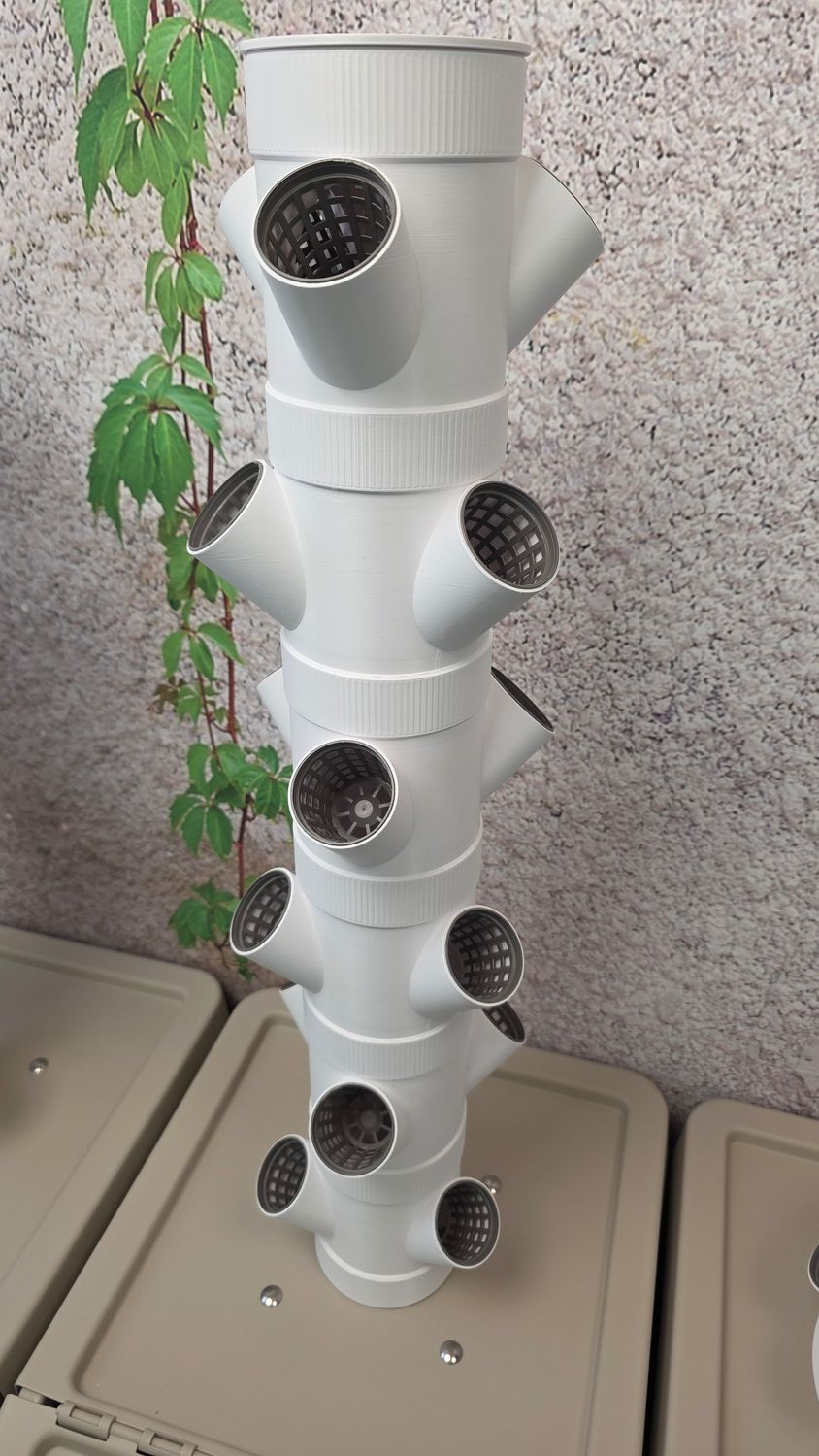 HydroFlex Tower 6+ | 37 Liter IKEA-Tank, beige, eckig