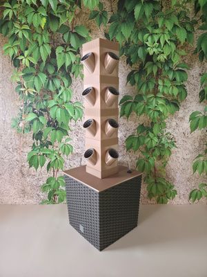 Kräuterturm Quadrato Quattro | 15 Liter Tank, 12 Pflanzen