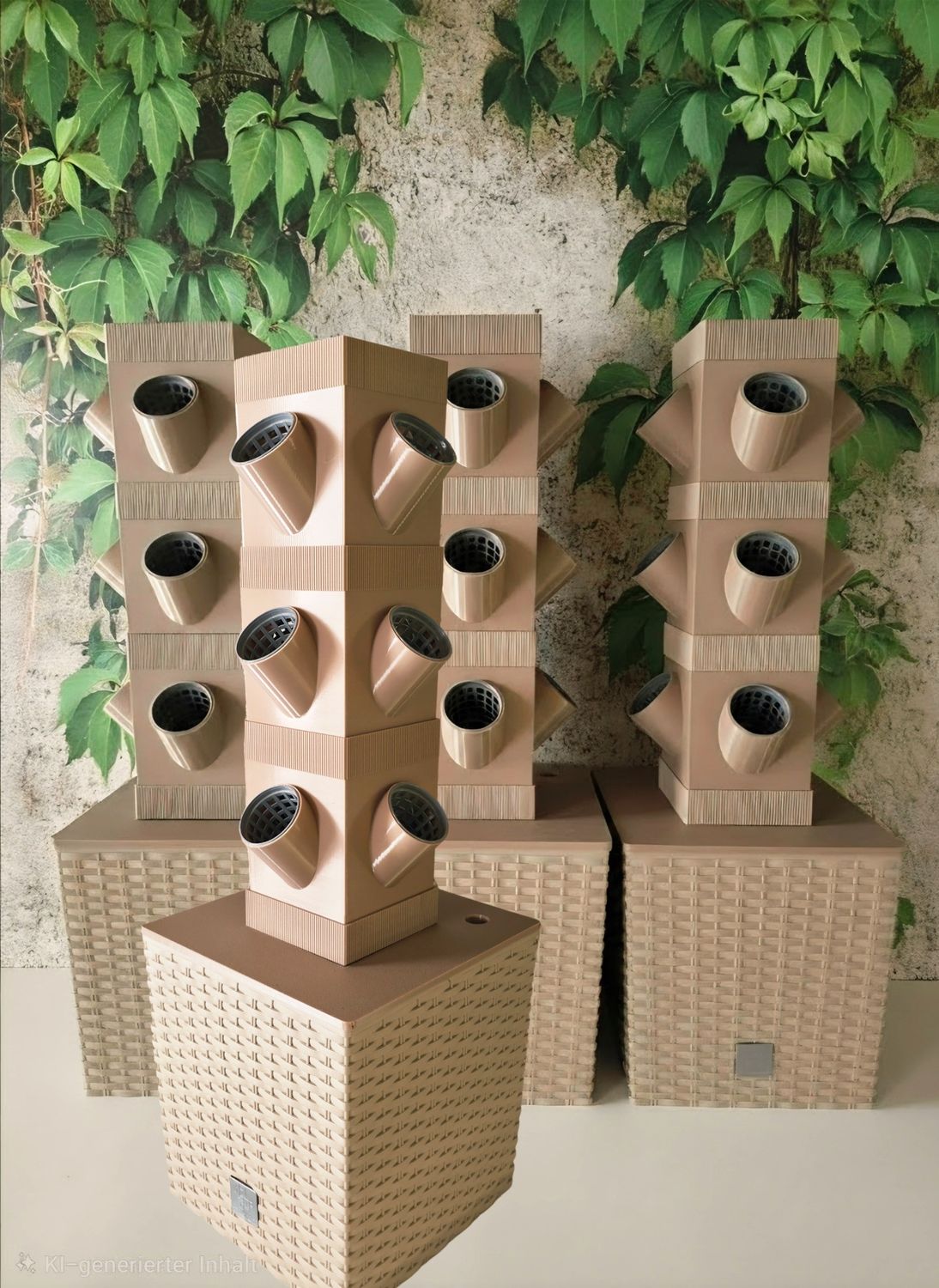 ⭐Pakete | Kr&auml;uterturm Quadrato Trio | Set 3+1 | 9 Liter Tank | 36 Pflanzen