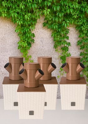⭐Pakete | Kr&auml;uterturm Rotondo Uno | Set 3+1 | 6 Liter Tank, 12 Pflanzen