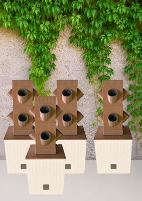 ⭐Pakete | Kr&auml;uterturm Quadrato Duo | Set 3+1 | 6 Liter Tank | 24 Pflanzen