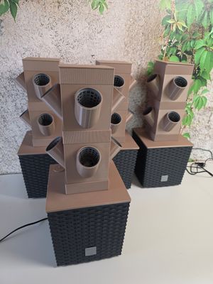 ⭐Pakete | Kr&auml;uterturm Quadrato Duo | Set 3+1 | 6 Liter Tank | 24 Pflanzen