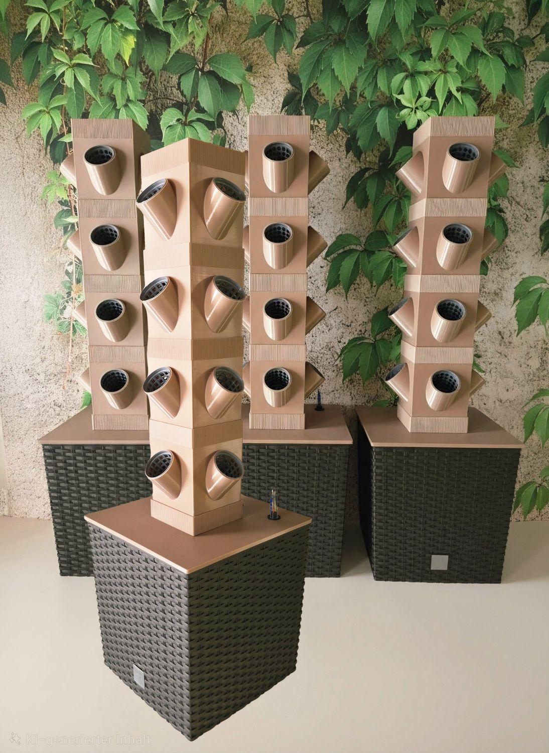 ⭐Pakete | Set 3+1 | Kr&auml;uterturm Quadrato Quattro | 15 Liter Tank | 48 Pflanzen