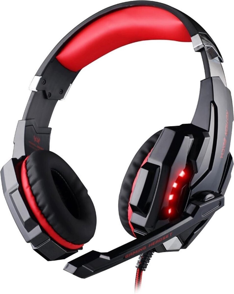 KOTION EACH G9000 - Gaming hoofdtelefoon/Computer Headset - met microfoon LED licht - Zwart/Rood