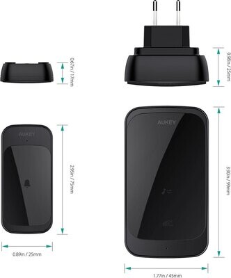 AUKEY WD-TD01 - Draadloze deurbel met 36 melodieën - Zwart