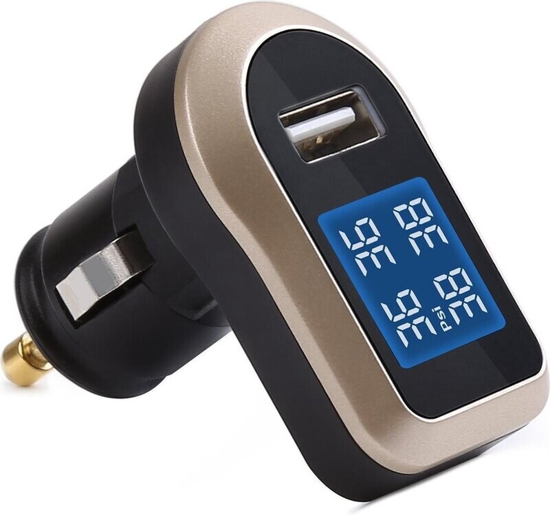 Aukey TP / CO / 001, bandenspanningscontrolesysteem voertuig, TPMS met display, zwart