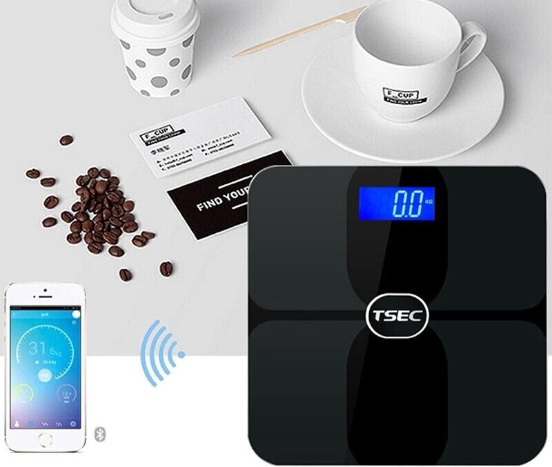 Naisidier - Smart Bluetooth Weegschaal (IOS, Android) - Personenweegschaal - Digitaal Bluetooth Weegschaal - Verlicht LCD