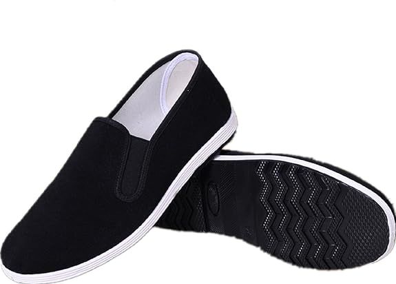 APIKA -Traditionele Chinese Oude Beijing Schoenen -Kung Fu- Tai Chi Schoenen -Rubberen Zool -Unisex -Zwart -240MM