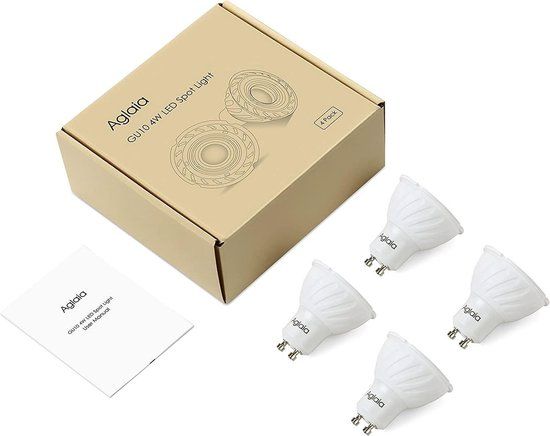 2 stuks -Aglaia LT-S8 Spotlight GU10 4W LED-lampen - Halogeen-equivalent 32 W - 3000 K warmwit - 340 LM per lamp (4 lampen per set)