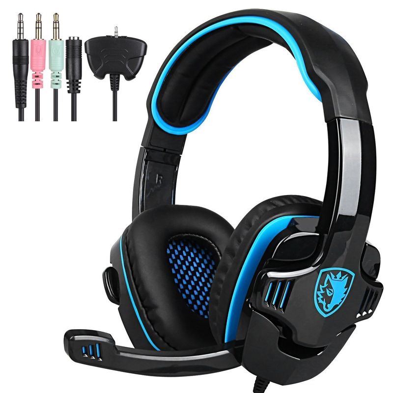 Sades SA-708 Gaming Headset met Microfoon – Stereo Koptelefoon voor PC, PS4, Xbox – 3.5mm Bedrade Hoofdtelefoon – Comfortabel en Duurzaam
