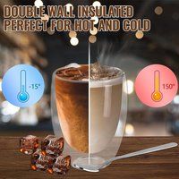 6 stuks dubbelwandige glazen - geschikt voor verschillende soorten koffie - Latte macchiato, cappuccino, espresso - set van 6 (350 ml)