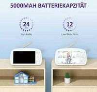 Poweradd Babyfoon met camera 5.5 inch - 720P HD kleurendisplay - 300M BEREIK - Infrarood nachtzicht - VOX-modus - Intercomfunctie - Met temperatuursensor en slaapliedjes