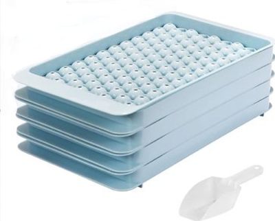 Mini ronde ijsblokjesvormen 104 x 4 stuks met ijsschep