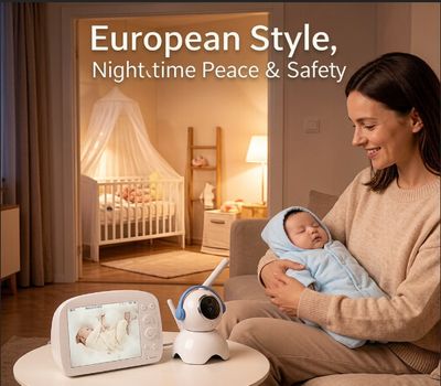 Poweradd Babyfoon met Camera – 5.5” HD Monitor – Nachtzicht – VOX – Temperatuur Sensor – 300m Bereik