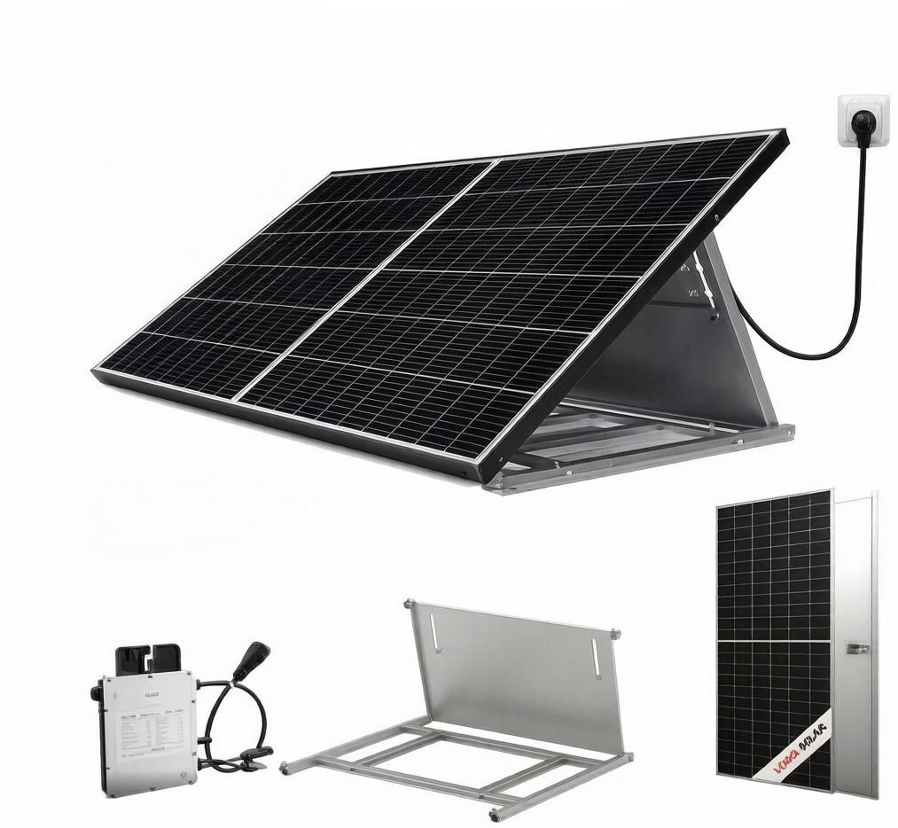 Duo-Power 800W+ Onafhankelijk Energiesysteem - Plug &amp; Play Solar Kit voor Balkon, Plat Dak &amp; Tuin - Onafhankelijke Units met Verstelbare KSENG-Beugels &amp; WiFi