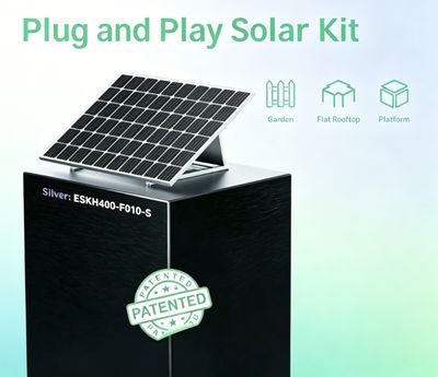 400W Plug &amp; Play Solar Kit – Balkon Zonnepaneel met KSENG Verstelbare Beugel &amp; WiFi