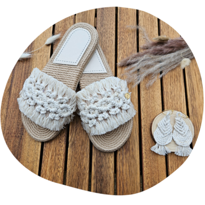Makramee Ohrringe &amp; Slippers BRIOCHE Set